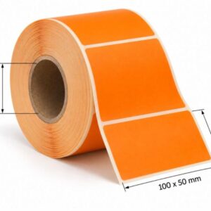 Rotolo Da 1.000 Etichette Fondo Arancio 100x50 Termica Non Protetta (no Removibile) Anima 40